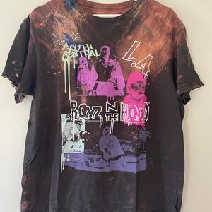 Hand bleached Boys N the Hood T-Shirt - Black and Orange
